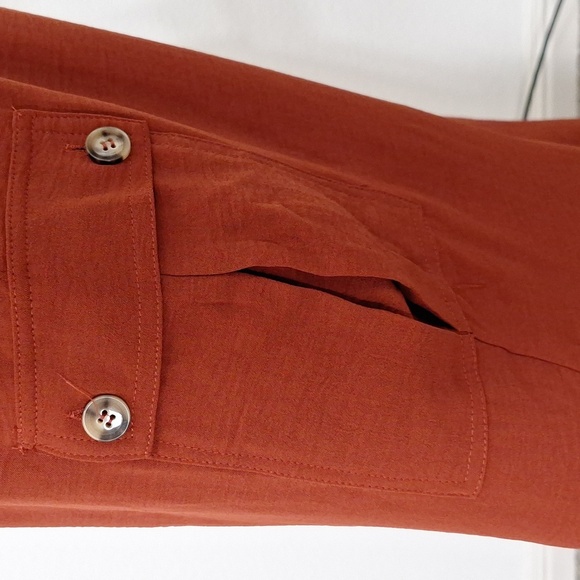 As U Wish "NEW" Juniors' Rust Boho Belted Cargo Jumpsuit Overalls Size L - Picture 10 of 14